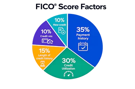FICO score contributing factors chart